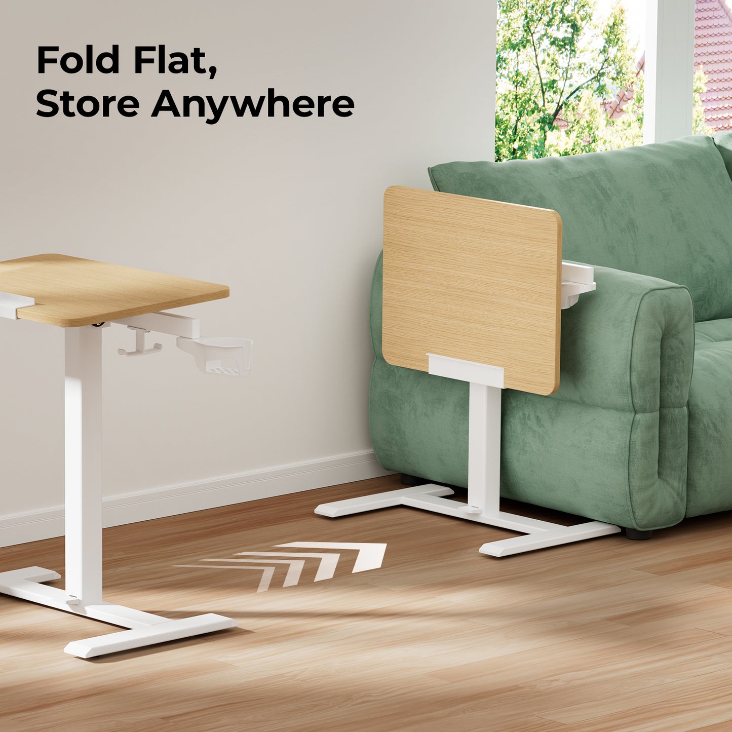 Hinomi Air Desk Height Adjustable, Tiltable, Foldable Desk with Wheels | Laptop Table